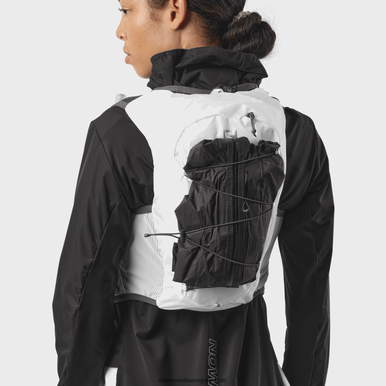 chaleco running mujer con petacas incluidas - piel activa 8 Salomon 00B0PZ982 blanco/ébano