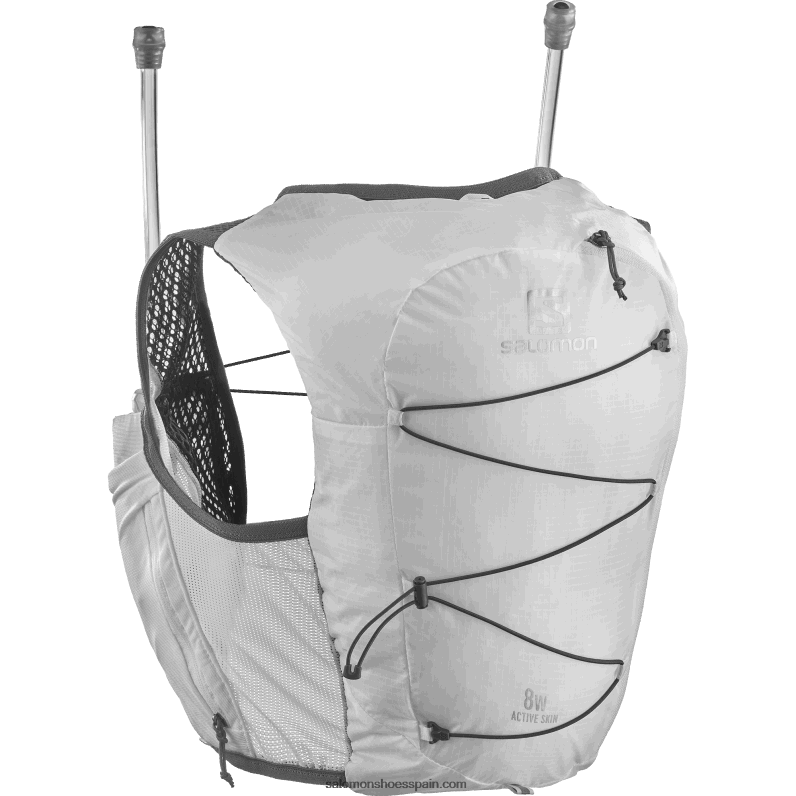 chaleco running mujer con petacas incluidas - piel activa 8 Salomon 00B0PZ982 blanco/ébano