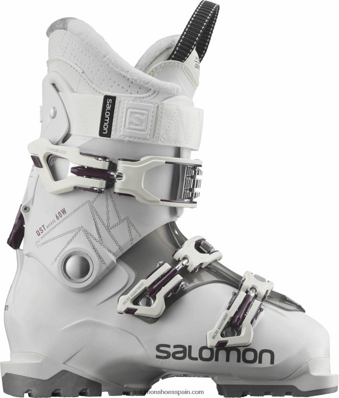 botas all-mountain mujer - qst access 60 Salomon 00B0PZ1041 blanco/antracita translúcido/burdeos