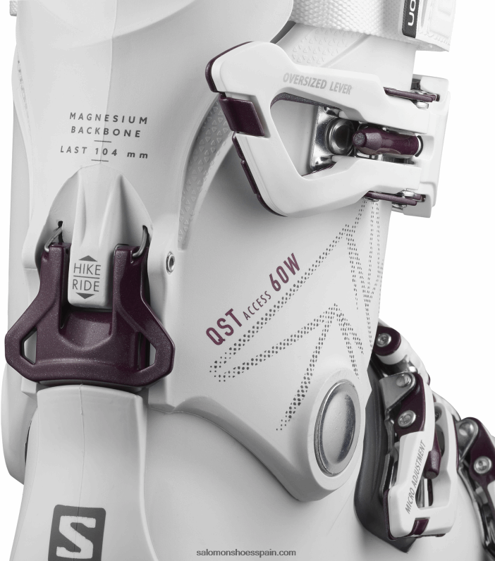 botas all-mountain mujer - qst access 60 Salomon 00B0PZ1041 blanco/antracita translúcido/burdeos