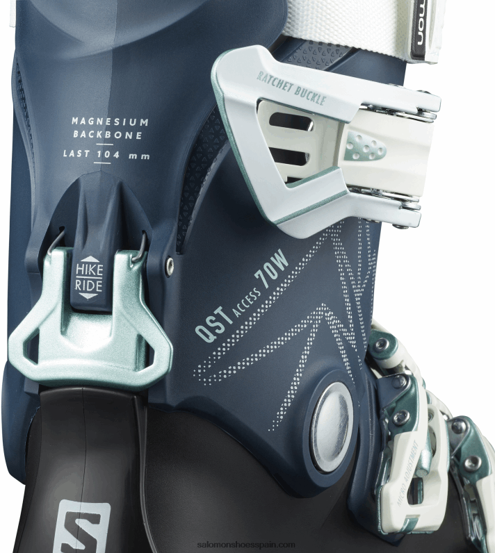 botas all-mountain mujer - qst access 70 Salomon 00B0PZ1043 azul petróleo/blanco/mar fugaz