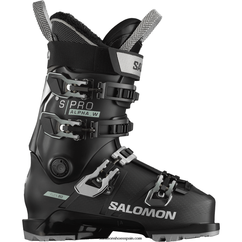 botas de pista mujer - s/pro alpha 80 Salomon 00B0PZ1038 negro/musgo blanco/plata