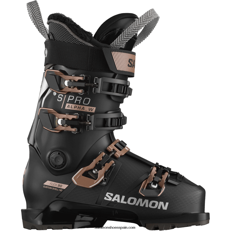 botas de pista mujer - s/pro alpha 90 Salomon 00B0PZ1029 negro/oro rosa metalizado/plata