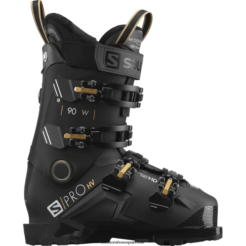 botas de pista mujer - s/pro hv 90 Salomon 00B0PZ1034 negro/belluga/glaw dorado