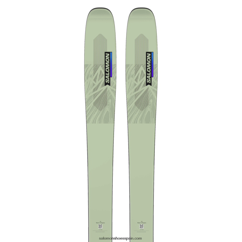 esquís all-mountain mujer - qst lumen 98 Salomon 00B0PZ1286 musgo blanco/púrpura oscuro/negro