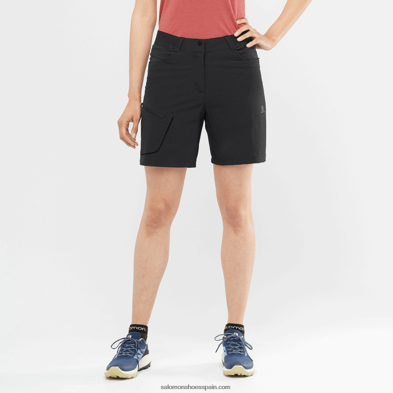 pantalones cortos de mujer - caminante Salomon 00B0PZ950 negro