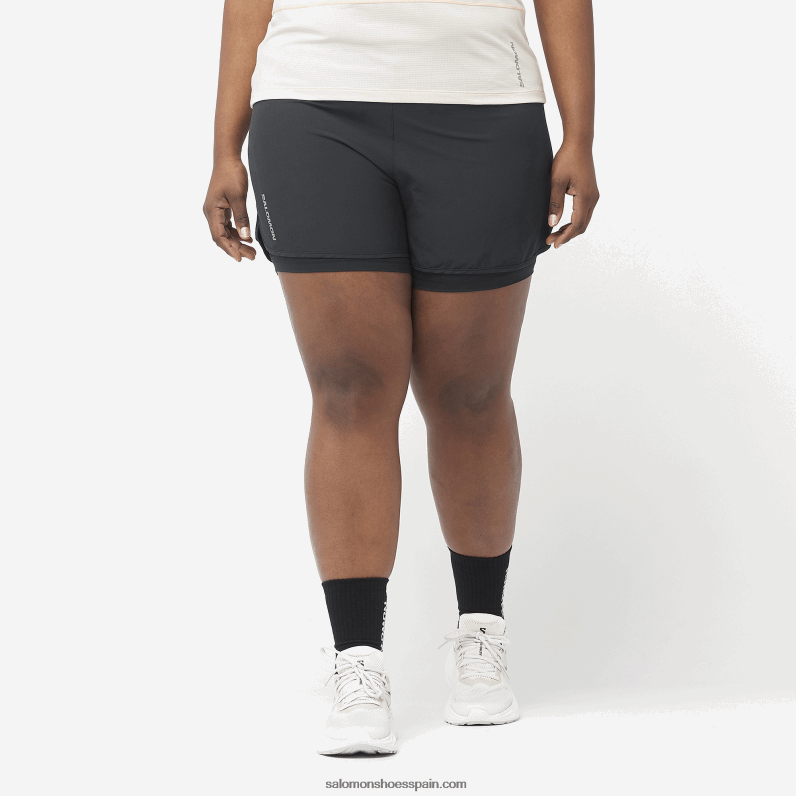 pantalones cortos de mujer - cruz 2in1 Salomon 00B0PZ955 profundo negro