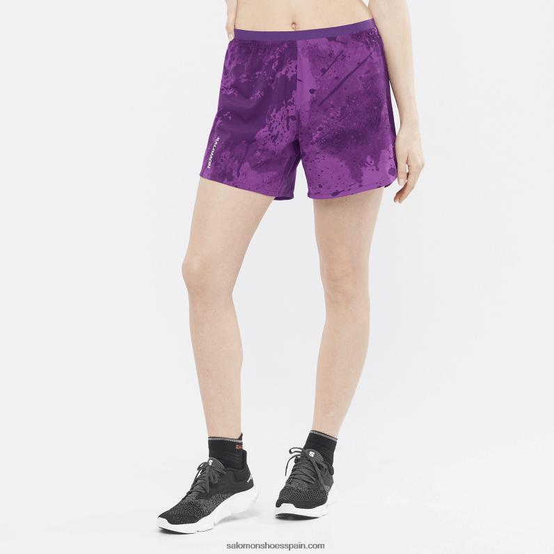 pantalones cortos de mujer - cruz 5 Salomon 00B0PZ1184 uva espumosa/ao/joya de la corona