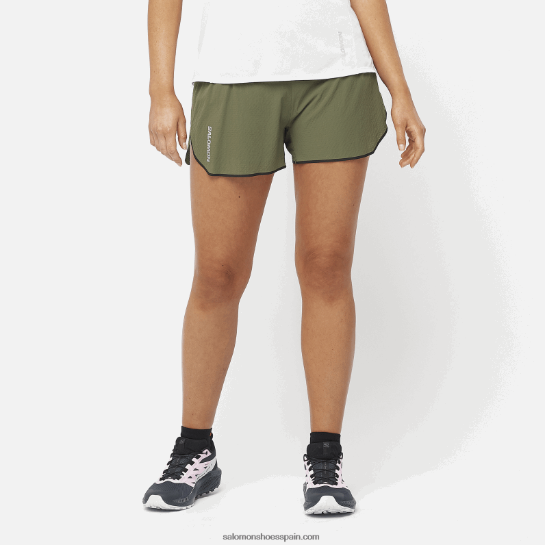 pantalones cortos de mujer - sense aero 3 Salomon 00B0PZ1175 hoja de uva