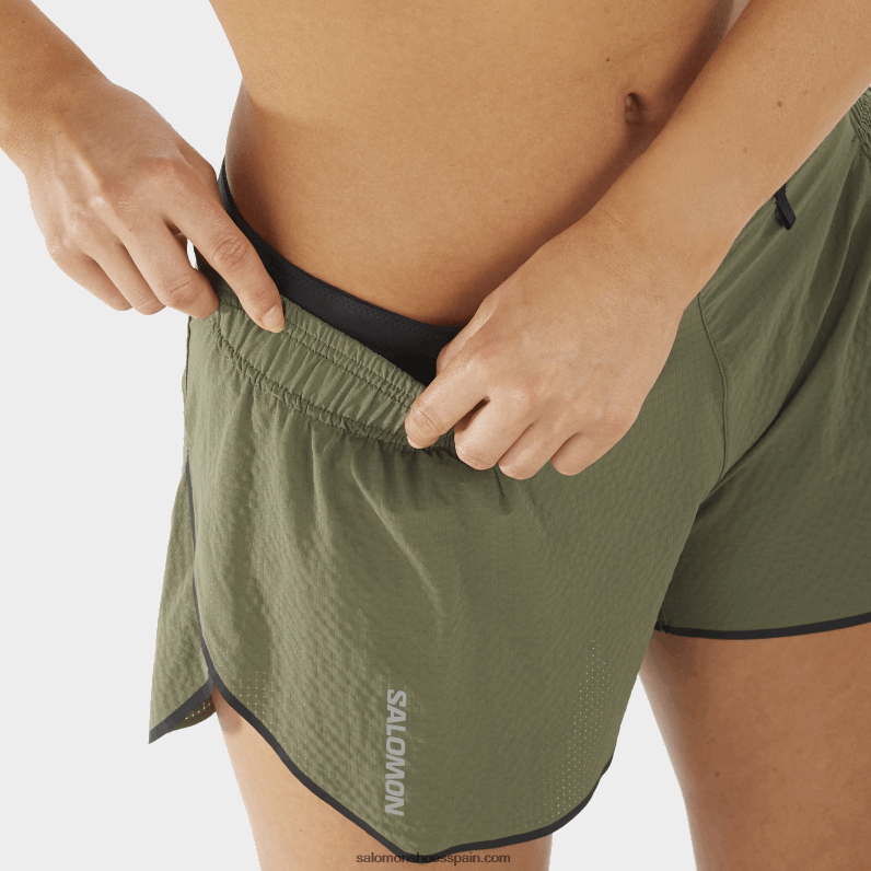 pantalones cortos de mujer - sense aero 3 Salomon 00B0PZ1175 hoja de uva