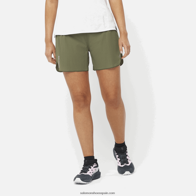 pantalones cortos de mujer - sense aero 5 Salomon 00B0PZ960 hoja de uva