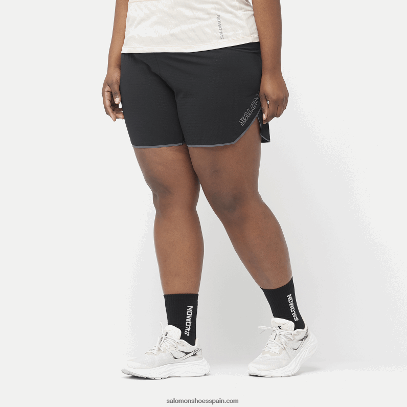 pantalones cortos de mujer - sense aero 5 Salomon 00B0PZ962 profundo negro