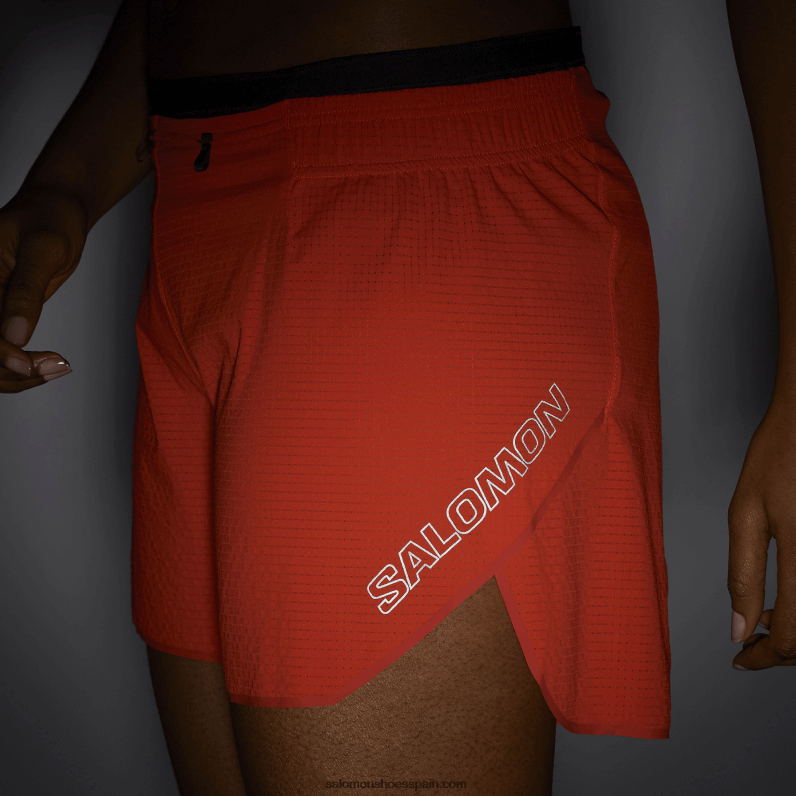 pantalones cortos de mujer - sense aero 5 Salomon 00B0PZ963 rojo fuego