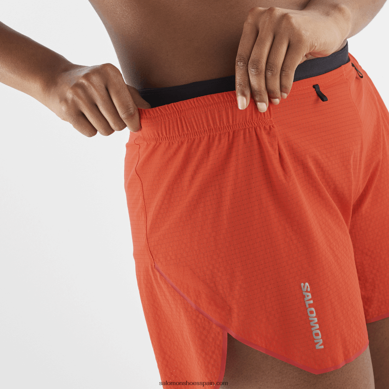 pantalones cortos de mujer - sense aero 5 Salomon 00B0PZ963 rojo fuego