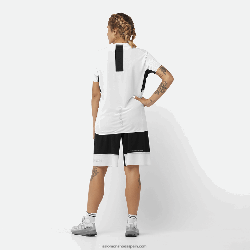 pantalones cortos de mujer - shortney Salomon 00B0PZ1188 negro profundo/blanco