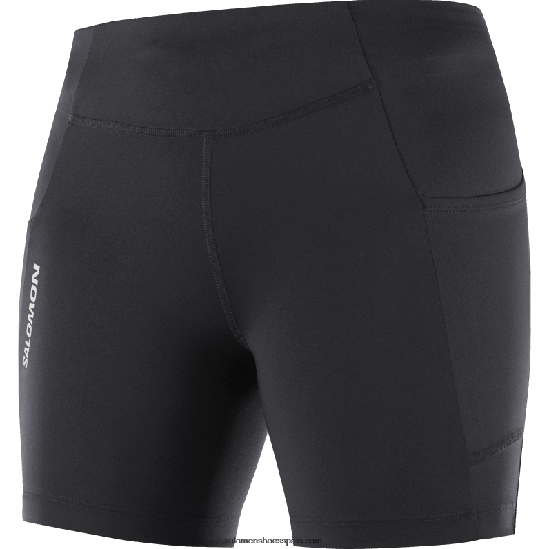 mallas cortas mujer - cross run 5 Salomon 00B0PZ1154 profundo negro