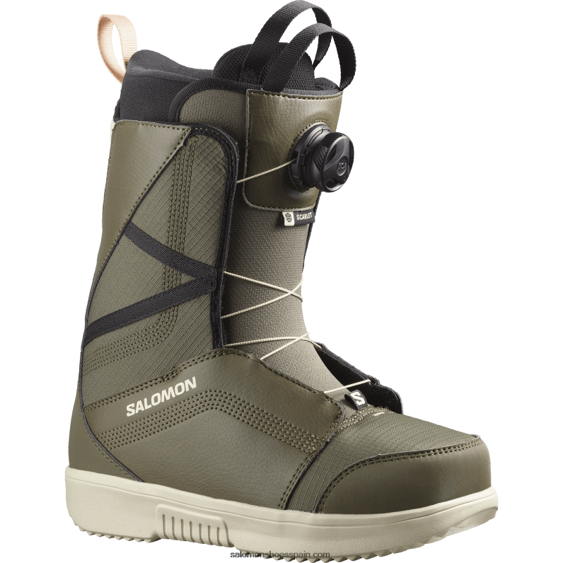 botas de snowboard para mujer - boa escarlata Salomon 00B0PZ1315 verde militar-x/día lluvioso/negro