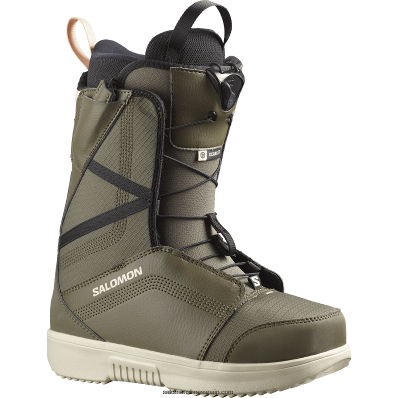 botas de snowboard para mujer escarlata Salomon 00B0PZ1421 verde militar-x/día lluvioso/negro