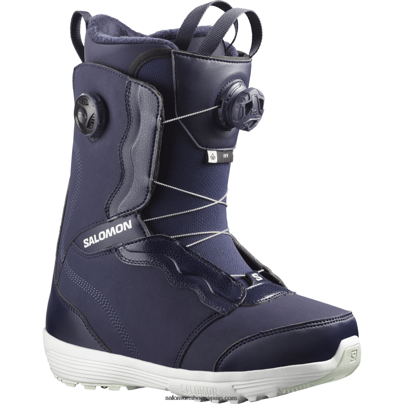 botas de snowboard para mujer - ivy boa sj boa Salomon 00B0PZ1314 azul noche/blanco/un toque de menta