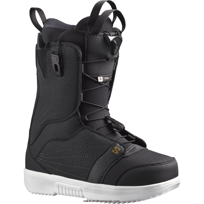 botas de snowboard para mujer - perla Salomon 00B0PZ1324 negro/blanco/dorado