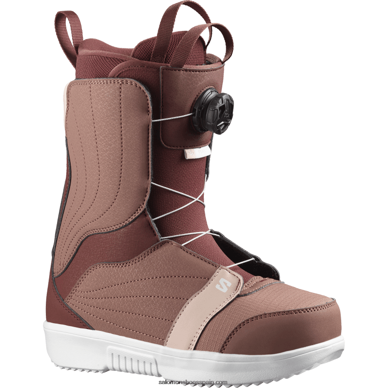botas de snowboard para mujer - perla boa Salomon 00B0PZ1318 rosa empolvado/burdeos/rosa claro
