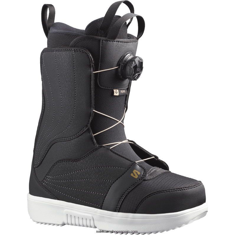 botas de snowboard para mujer - perla boa Salomon 00B0PZ1319 negro/blanco/dorado