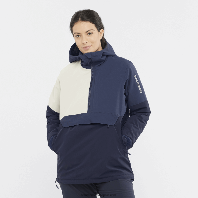 anorak con aislamiento para mujer - sin dramatismo Salomon 00B0PZ858 cielo nocturno/mood indigo/plaza taupe