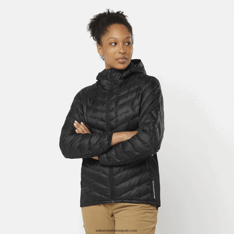 chaqueta con capucha y aislamiento para mujer - contorno primaloft Salomon 00B0PZ835 profundo negro