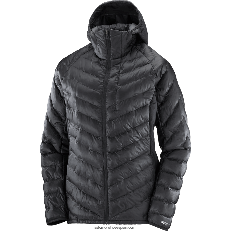 chaqueta con capucha y aislamiento para mujer - contorno primaloft Salomon 00B0PZ835 profundo negro