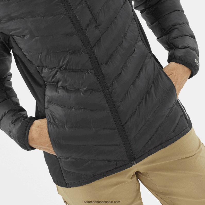 chaqueta con capucha y aislamiento para mujer - contorno primaloft Salomon 00B0PZ835 profundo negro