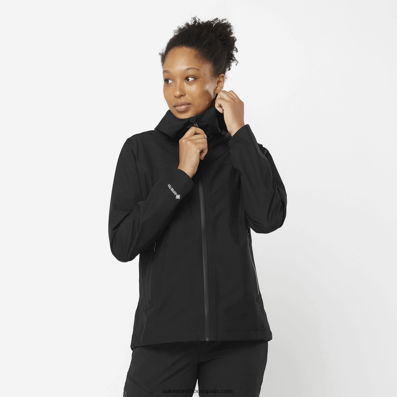 chaqueta exterior de mujer - contorno gore-tex 2.5l Salomon 00B0PZ845 profundo negro