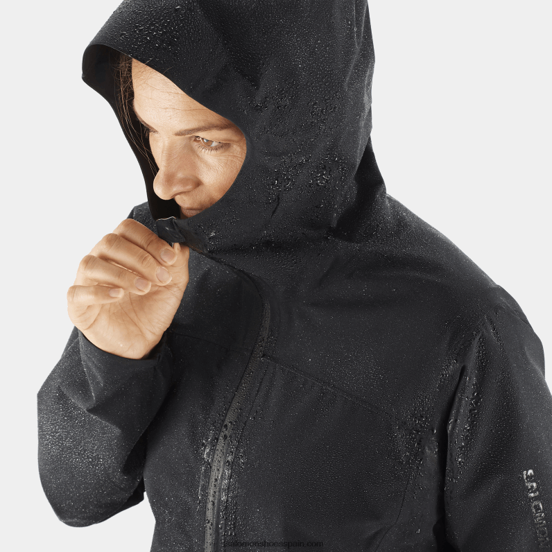 chaqueta exterior de mujer - contorno gore-tex 2.5l Salomon 00B0PZ845 profundo negro