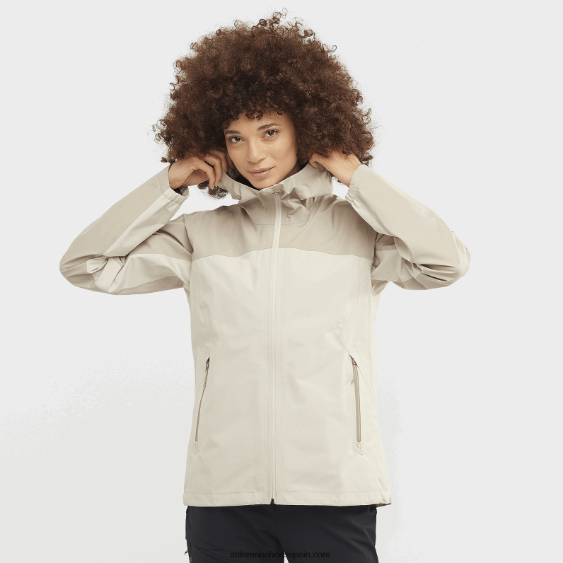 chaqueta exterior de mujer - contorno gore-tex 2.5l Salomon 00B0PZ846 dia de lluvia/plaza taupe