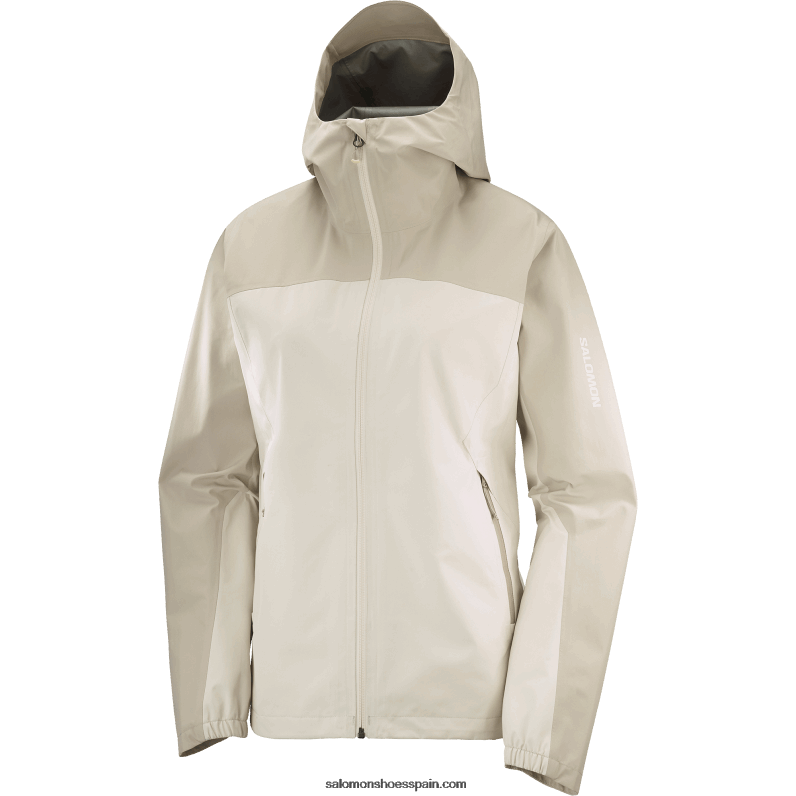 chaqueta exterior de mujer - contorno gore-tex 2.5l Salomon 00B0PZ846 dia de lluvia/plaza taupe