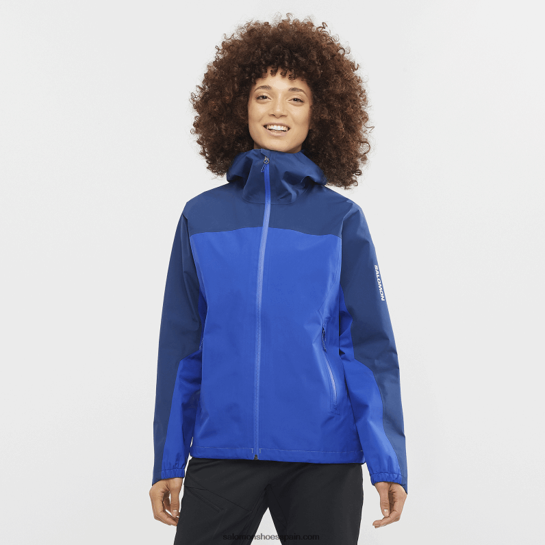 chaqueta exterior de mujer - contorno gore-tex 2.5l Salomon 00B0PZ847 azul náutico/peonía azul marino