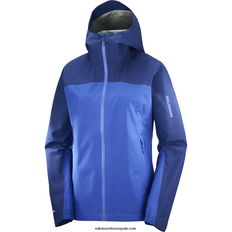 chaqueta exterior de mujer - contorno gore-tex 2.5l Salomon 00B0PZ847 azul náutico/peonía azul marino