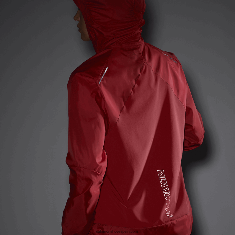 cortavientos de mujer - bonatti cross wind Salomon 00B0PZ851 rojo jalapeño