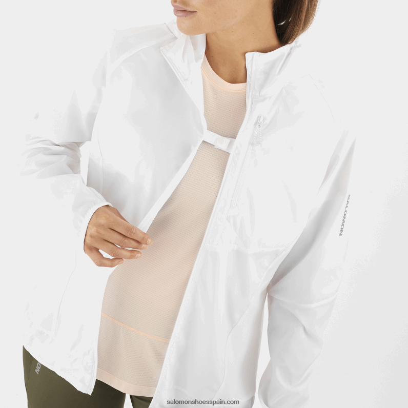 cortavientos de mujer - bonatti cross wind Salomon 00B0PZ853 blanco