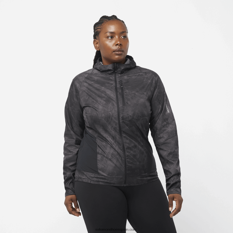 cortavientos de mujer - bonatti cross wind Salomon 00B0PZ854 periscopio/ao/negro profundo