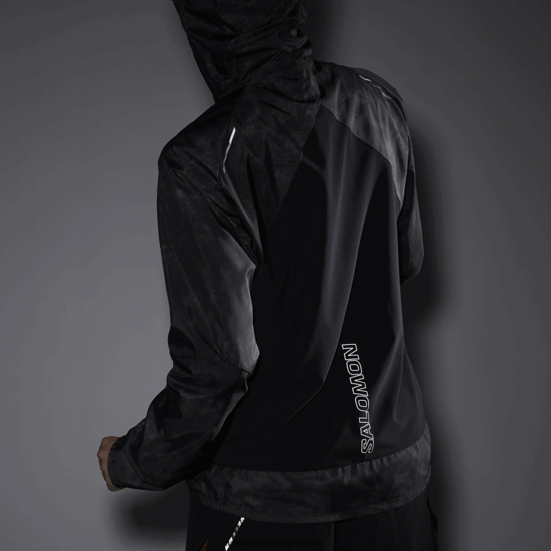cortavientos de mujer - bonatti cross wind Salomon 00B0PZ854 periscopio/ao/negro profundo
