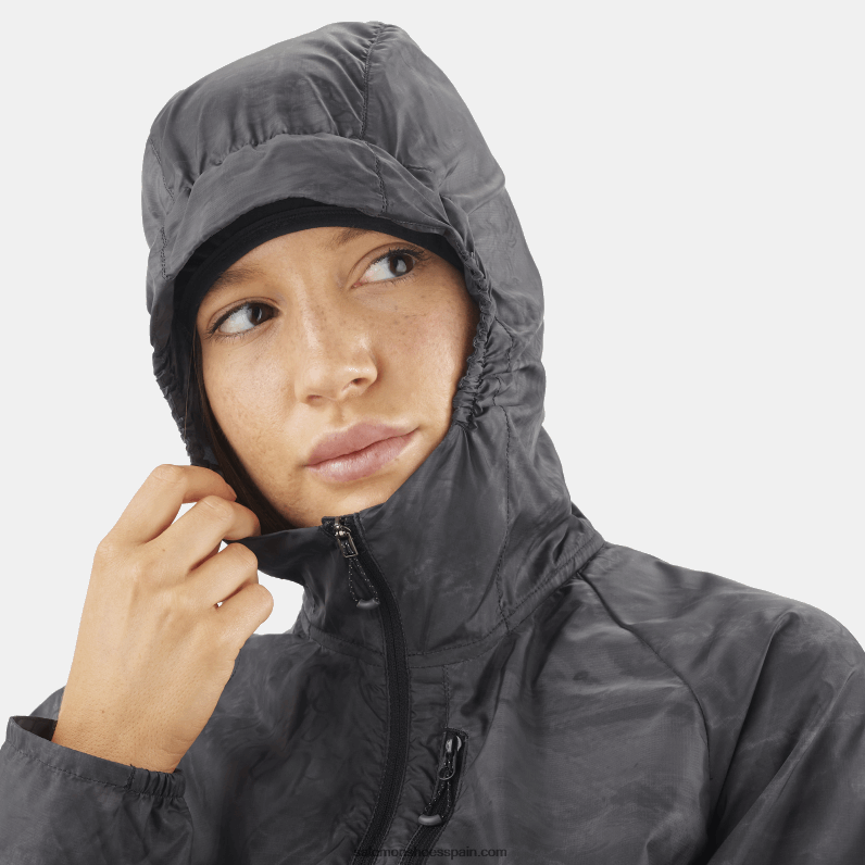 cortavientos de mujer - bonatti cross wind Salomon 00B0PZ854 periscopio/ao/negro profundo