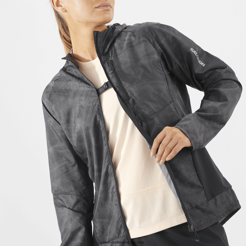 cortavientos de mujer - bonatti cross wind Salomon 00B0PZ854 periscopio/ao/negro profundo