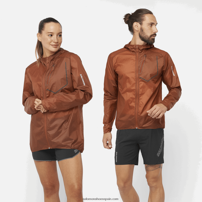 cortavientos mujer - bonatti aero wind Salomon 00B0PZ850 henna quemada/ibis escarlata