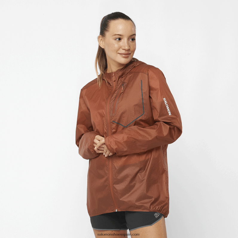 cortavientos mujer - bonatti aero wind Salomon 00B0PZ850 henna quemada/ibis escarlata