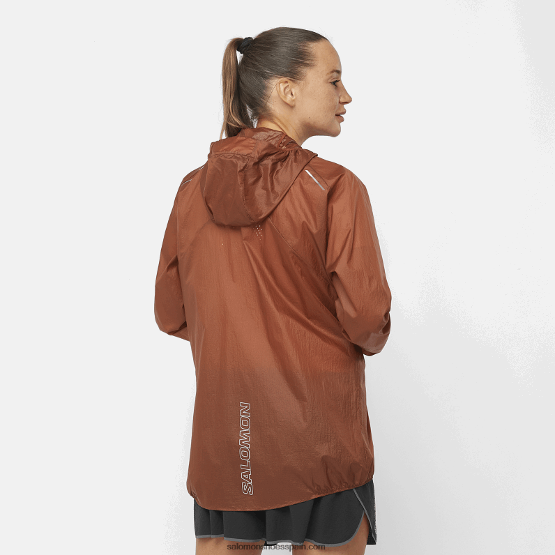 cortavientos mujer - bonatti aero wind Salomon 00B0PZ850 henna quemada/ibis escarlata
