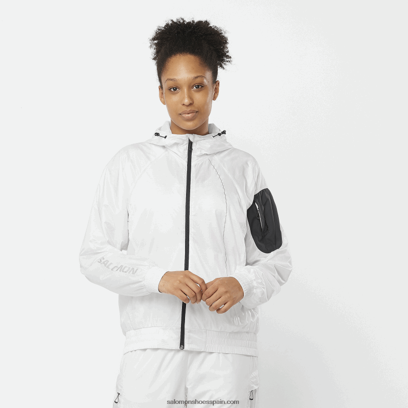 cortavientos mujer - equipe Salomon 00B0PZ833 blanco/negro intenso