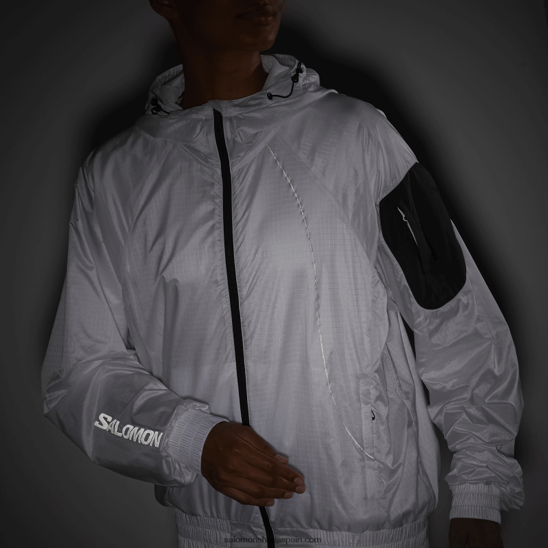 cortavientos mujer - equipe Salomon 00B0PZ833 blanco/negro intenso