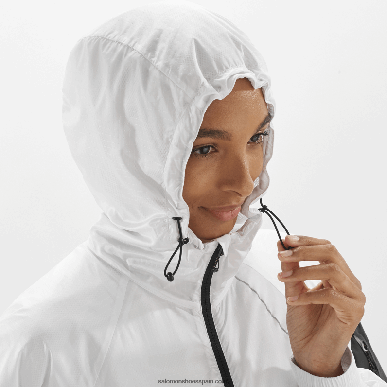 cortavientos mujer - equipe Salomon 00B0PZ833 blanco/negro intenso