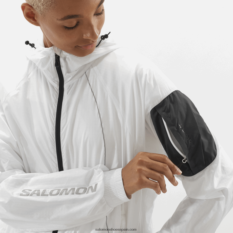 cortavientos mujer - equipe Salomon 00B0PZ833 blanco/negro intenso