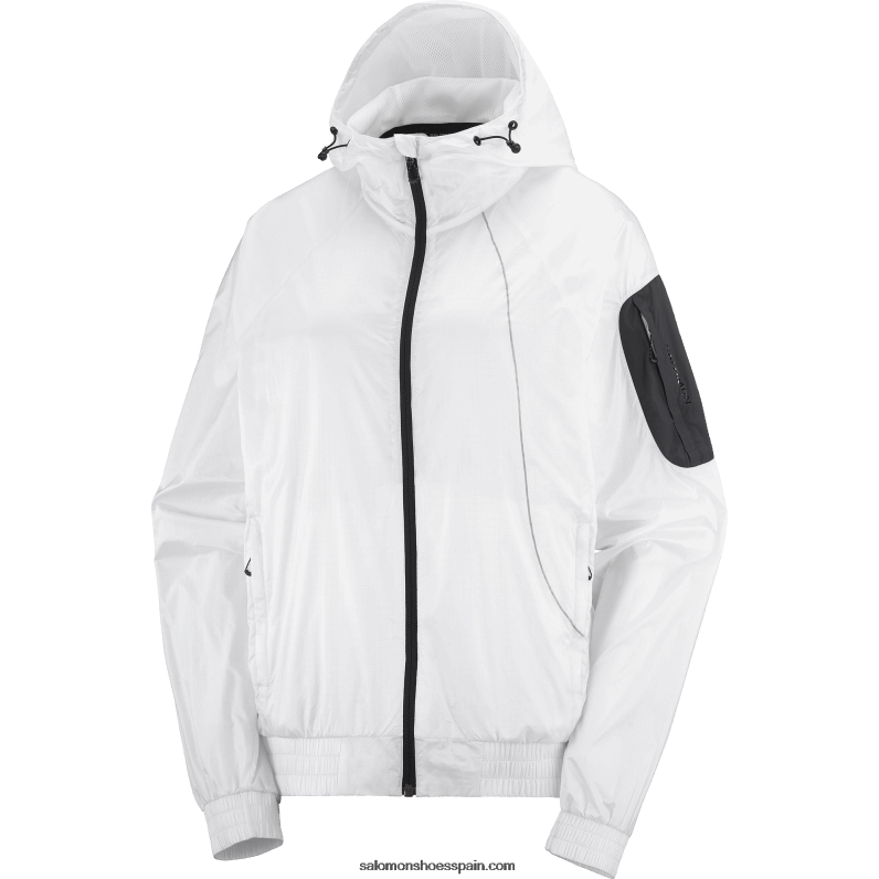 cortavientos mujer - equipe Salomon 00B0PZ833 blanco/negro intenso